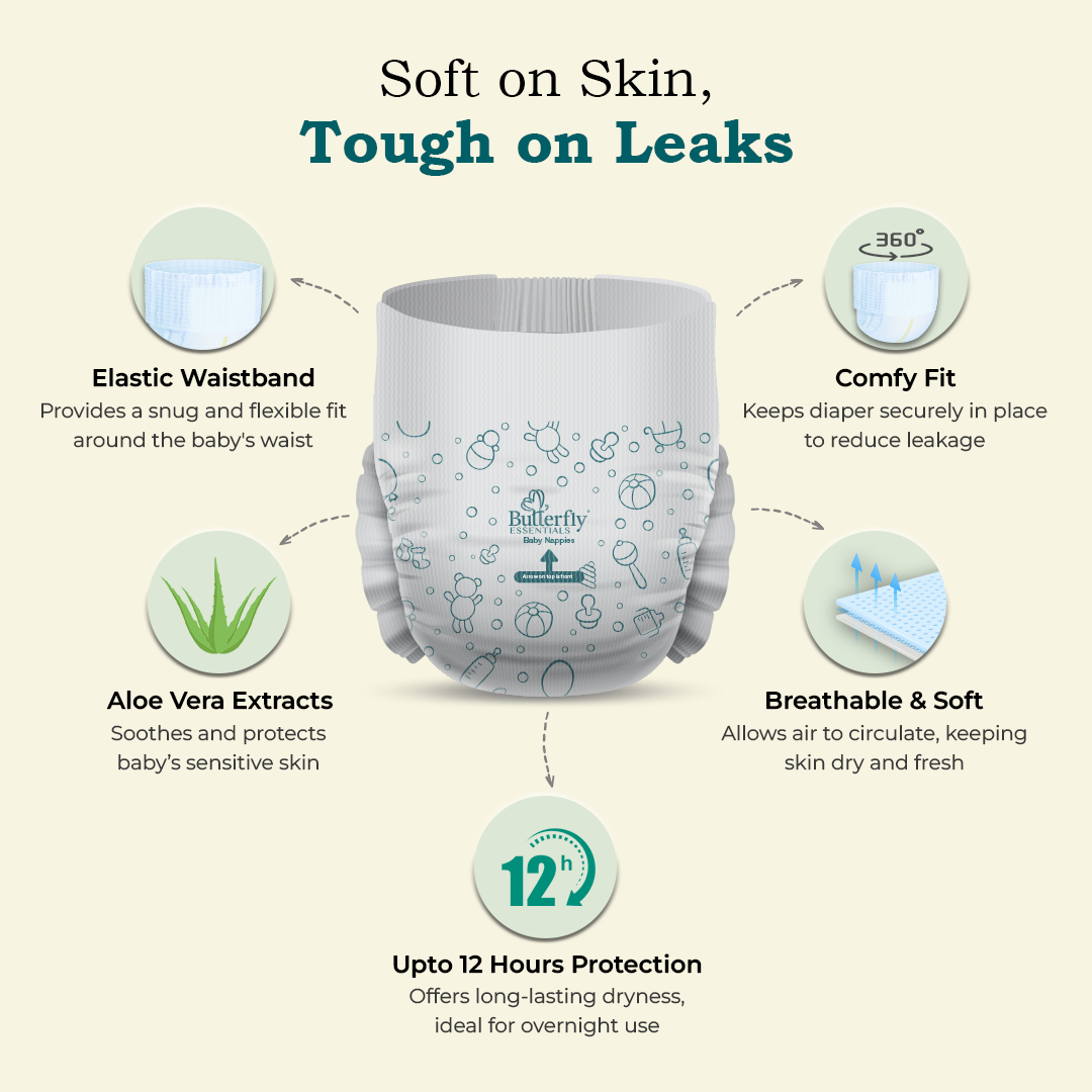 Baby Diapers – All-Day Dryness and Aloe Vera Care - Medium view 3