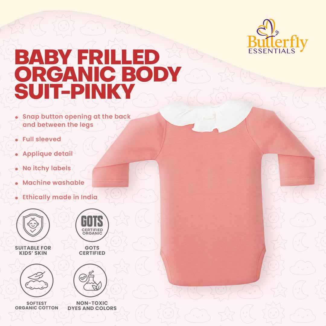 Baby Frilled Organic Body Suit view 2